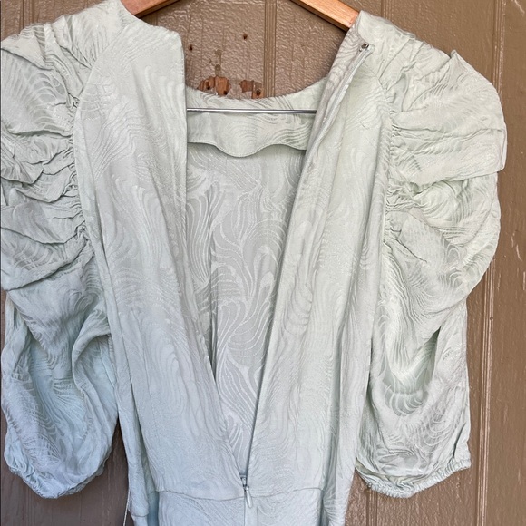 & Other Stories Elegant Sage Green Puff Sleeve mini Dress Size 4 - Picture 8 of 12